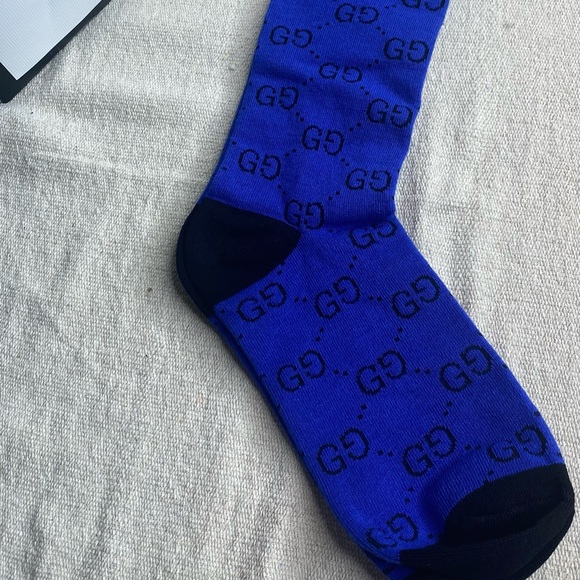 Gucci Underwear & Socks Gucci Kneehigh Royal Blue And Black Socks